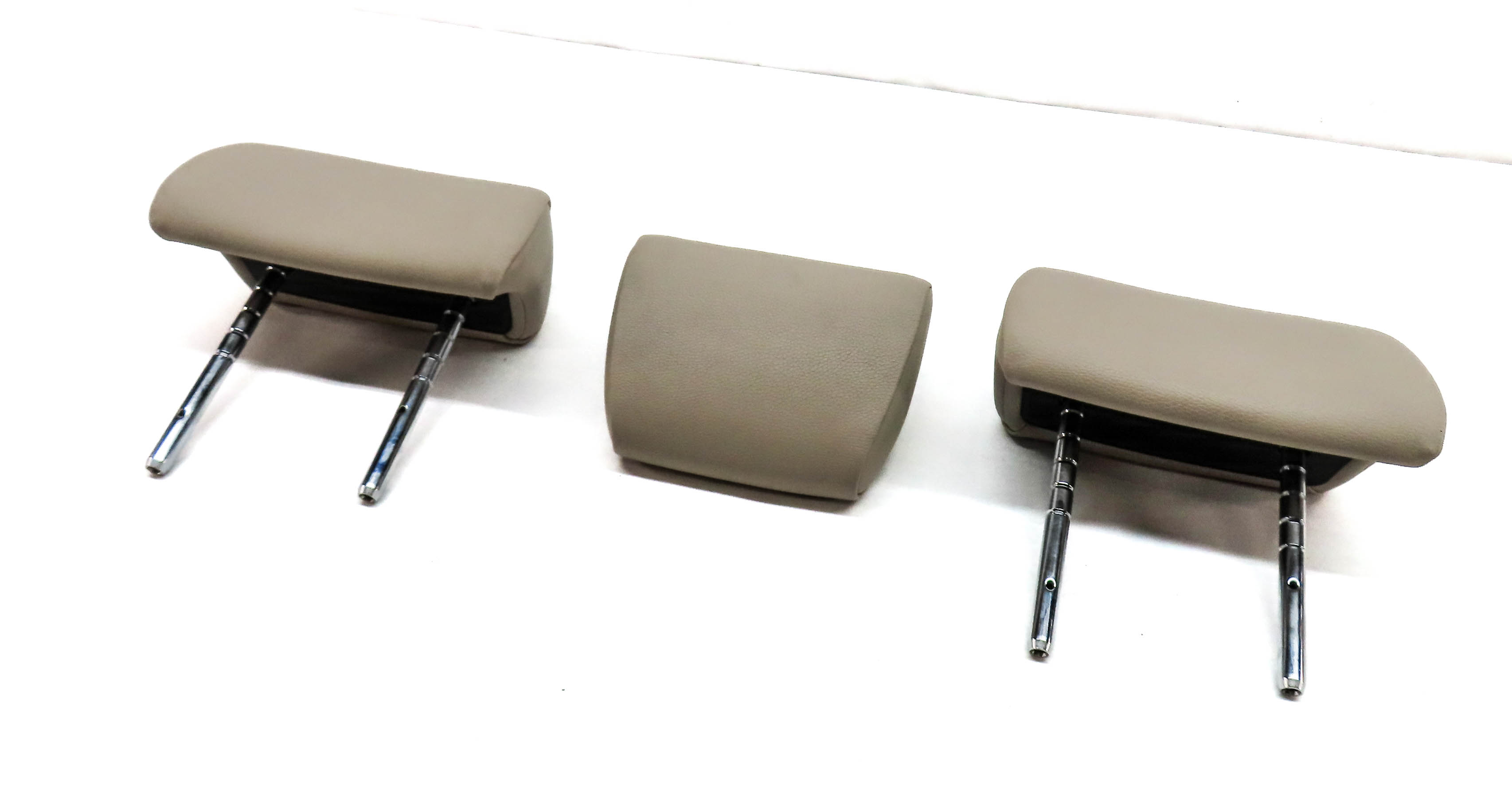 2011 BMW 740i (F02) REAR LEFT/CENTER/RIGHT HEADREST HEAD REST SET/3 (Oyster) — exact item pictured